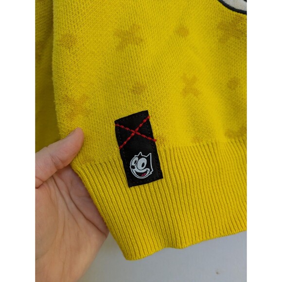 Universal Studios Felix The Cat Sweater Women's Size M Yellow - Picture 4 of 13